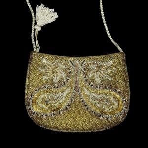 Vintage ADG Art Deco Gold Beaded Evening Bag